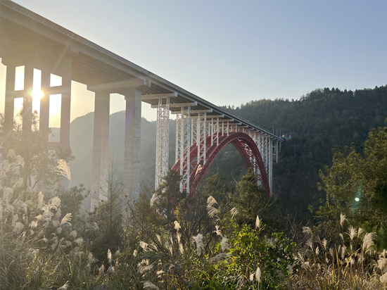 那丘鹊桥在那丘大峡谷腾空飞渡。受访单位供图